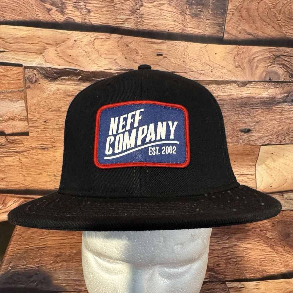 Neff Company Snapback Hat Cap Black Embroidered Patch Est 2002 Skate Surf Mens